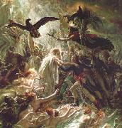 Girodet-Trioson, Anne-Louis Ossian receiving the Ghosts of the French Heroes oil painting reproduction